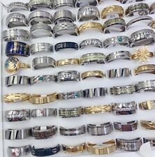 Anillos de acero inoxidable para mujer lotes al por mayor de 30 piezas de moda para hombre talla mixta segunda mano  Embacar hacia Mexico