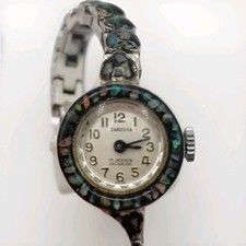 Relógio feminino Cardova vintage feito na Suíça com incrustação de opala 17 joias Incabloc LEIA, usado comprar usado  Enviando para Brazil