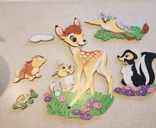 Decoração de parede vintage Bambi Disney quarto infantil coruja flor, usado comprar usado  Enviando para Brazil