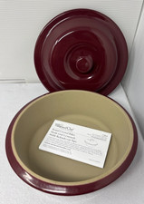 Padeiro coberto redondo Pampered Chef #1364 grés 6 xícaras cranberry aposentado NOVO comprar usado  Enviando para Brazil