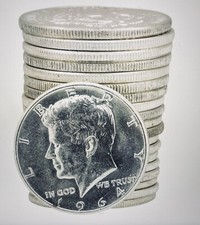  1964 Kennedy meio dólar - 90% prata rolo de 20 moedas circulado comprar usado  Enviando para Brazil