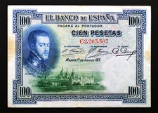 SC-Guerra civil-sello en seco BURGOS, 100 Pesetas 1925 serie C. Escaso, usado comprar usado  Enviando para Brazil