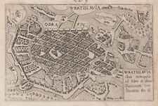 Wroclaw Panorama Originale Incisione Valegio 1590 na sprzedaż  Wysyłka do Poland