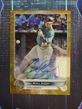 2022 Topps Chrome Cal Raleigh Gold Wave refrator automático/50 cartão de novato RA-CR, usado comprar usado  Enviando para Brazil
