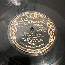 Rare SOL HOOPII Brunswick 55086 Hawaiian Steel Guitar 78 RPM Record Hula Hawaii, usado comprar usado  Enviando para Brazil