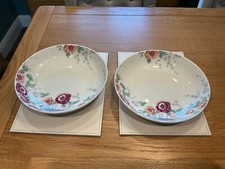 DENBY MONSOON KYOTO 2 X MISKI MAKARONU DROBNA PORCELANA ZASTAWA STOŁOWA PARTIA A, używany na sprzedaż  Wysyłka do Poland