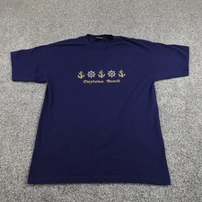 Usado, Camisa de praia masculina vintage Daytona XL azul âncora capacete vela náutica Florida Beach comprar usado  Enviando para Brazil