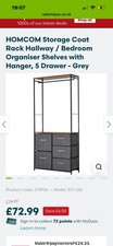 Homcom bedroom organiser for sale  LONDON
