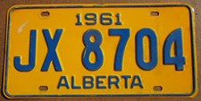 Alberta 1961 license for sale  Kalispell