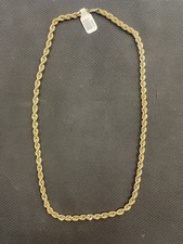 Corrente masculina de corda de ouro 10kt 22 polegadas oca comprar usado  Enviando para Brazil