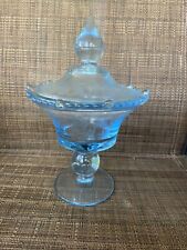 Prato de doces vintage Paden City vidro gravado azul gelo coberto GAZEBO 10" comprar usado  Enviando para Brazil