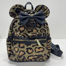 Mochila Minnie lantejoulas ouro preto leopardo lounge parques da Disney comprar usado  Enviando para Brazil