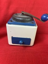 Moedor de café brinquedo miniatura dinette década de 1950 meados do século azul gaveta alça moer comprar usado  Enviando para Brazil