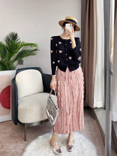 Blusa plissada plissada estilo Please Issey manga longa, estampa de corações comprar usado  Enviando para Brazil