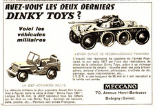 PUB  MINIATURE " DINKY TOYS "  JEEP  HOTCHKISS  / BLINDE PANHARD  1957 comprar usado  Enviando para Brazil