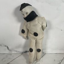 Vintage Retro Porcelana Pierrot Payaso Muñeca Negro White Sad Payaso Rasgar, usado comprar usado  Enviando para Brazil