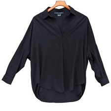 Blusa popover feminina French Connection Crepe Rhodes azul marinho escuro manga longa tamanho P comprar usado  Enviando para Brazil