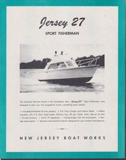 Jersey 27 Sport Fisherman Power Boat folha de venda New Jersey Boat Works década de 1950, usado comprar usado  Enviando para Brazil