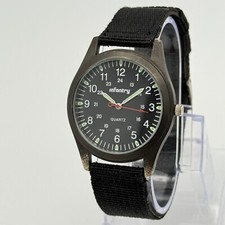 Estojo preto estilo militar masculino INFANTRY, 39mm relógio, pulseira de náilon preta, funciona comprar usado  Enviando para Brazil