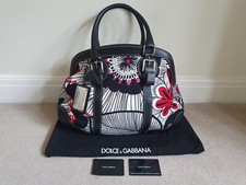 Bolsa Miss Romantique de lona estampada Dolce & Gabbana preta/branca e vermelha e bolsa de pó comprar usado  Enviando para Brazil
