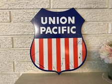 Placa de aço antiga Union Pacific Shield logotipo ga pesada nova 12 x 12 comprar usado  Enviando para Brazil
