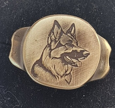 Usado, Anel de pastor alemão para cachorro estilo romano feito à mão bronze antigo aparência vintage spqr comprar usado  Enviando para Brazil