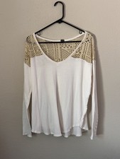 m boho top womens white for sale  Silverton