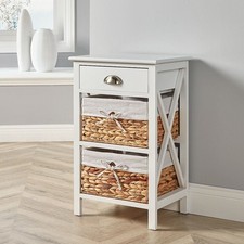 White bedside wooden for sale  BLACKBURN