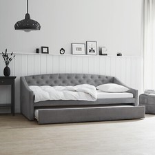 Sofa Funkcja spania Kanapa Łóżko tapicerowane 90x200 cm Łóżko gościnne Sztruks Szary Homestyle4u na sprzedaż  Wysyłka do Poland