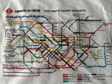 Cloth map subways for sale  Portsmouth