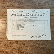 1883 invoice cockerel for sale  PRESTEIGNE