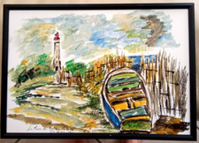 Aquarelle phare ile d'occasion  Carpentras