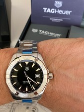 Tag Heuer 41mm Aquaracer relógio masculino mostrador preto WAY1110.BA0928 quartzo conjunto completo comprar usado  Enviando para Brazil