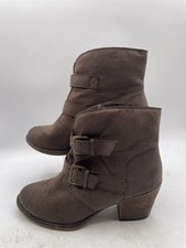 Bota de tornozelo feminina Rocket Dog tamanho 6M marrom camurça fivela biqueira redonda salto bloco, usado comprar usado  Enviando para Brazil