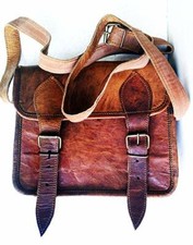 Bolsa de mão vintage feminina couro genuíno rústico real bolsa de ombro satchel carteiro, usado comprar usado  Enviando para Brazil