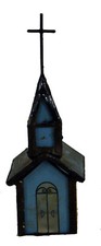 Usado, Vitral retrô 5" miniatura igreja cruz inverno decoração de Natal comprar usado  Enviando para Brazil