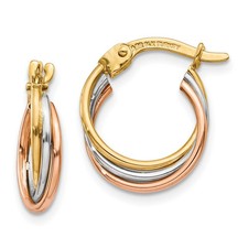 tri colored 14k hoop earrings for sale tri colored 14k hoop earrings for sale USA