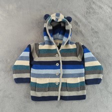 Usado, Cardigã Baby GAP moletom com capuz 12–18M listrado azul urso botão orelha algodão comprar usado  Enviando para Brazil