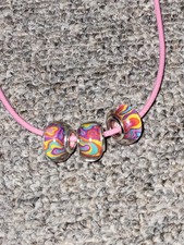 Rose kunstlederkette perlen gebraucht kaufen  Deutschland