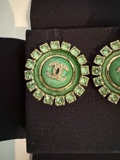 Chanel green stud for sale  BRACKNELL