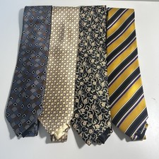 Lote vintage de 4 gravatas masculinas Italo Ferretti 100% seda multicoloridas 58” Itália, usado comprar usado  Enviando para Brazil