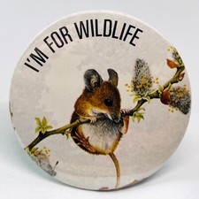I'm For Wildlife Dormouse Vintage Pin Solapa Insignia Bienestar Animal Ratones Roedor  segunda mano  Embacar hacia Mexico