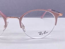 Armações de óculos Ray Ban femininas redondas cinza rosa chinelo metal pastel RB 3578, usado comprar usado  Enviando para Brazil