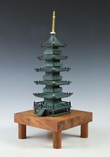 Usado, Boneco de metal japonês vintage cinco andares pequeno pagode 五重塔 Tushima comprar usado  Enviando para Brazil