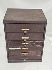 Armário de armazenamento de peças de relógio vintage de metal 6 gavetas - Ferramenta de banco de relojoeiro comprar usado  Enviando para Brazil