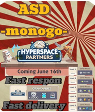 Hyperspace_Partners_Event _MonoPoly_Go_Event ⚡⚡Rush 1 - 24 Hourse ⚡⚡Em 16 de junho comprar usado  Enviando para Brazil