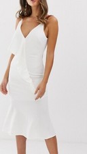 Nowa Asos sukienka elegancka biała z falbaną midi r. 34/36 na sprzedaż  PL