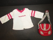 Usado, Camiseta tiracolo AMERICAN GIRL logotipo gola V beisebol e lona vermelha 3X3 comprar usado  Enviando para Brazil