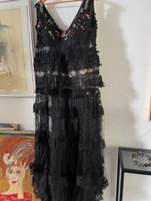 Spitzenkleid Kleid Schwarz Hand Made Maxikleid Travestie Show Gala Bühne l/XL comprar usado  Enviando para Brazil