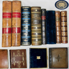Usado, 1727 ANTIQUE LEATHER BOOK LOT 8BKS BIBLE ANCIENT ROME HOMER ILIAD POETRY THACKER comprar usado  Enviando para Brazil